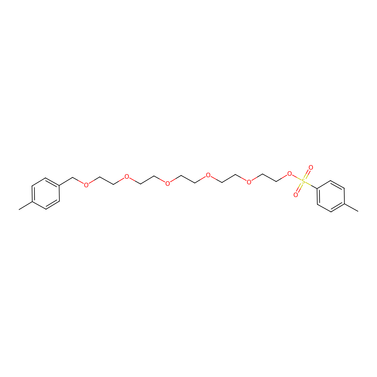 1-(p-Tolyl)-2,5,8,11,14-pentaoxahexadecan-16-yl 4-methylbenzenesulfonate molecular structure, CAS 1688666-69-4