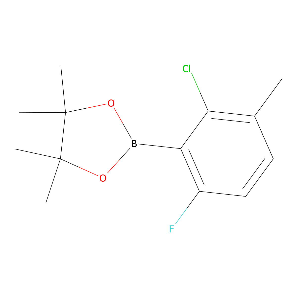 2-Chloro-6-fluoro-3-methylphenylboronic acid pinacol ester molecular structure, CAS 1688672-06-1