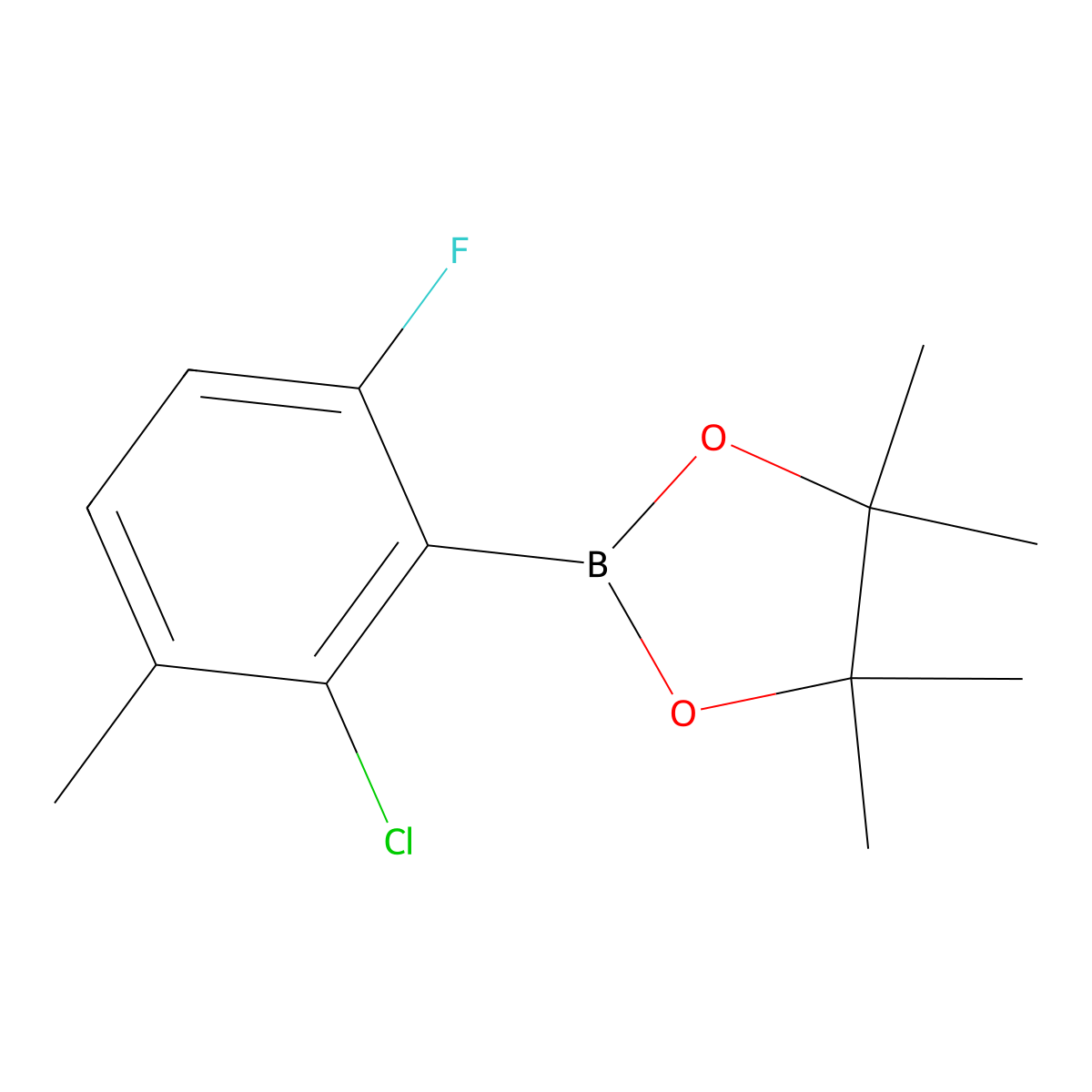 2-Chloro-6-fluoro-3-methylphenylboronic acid pinacol ester molecular structure, CAS 1688672-06-1