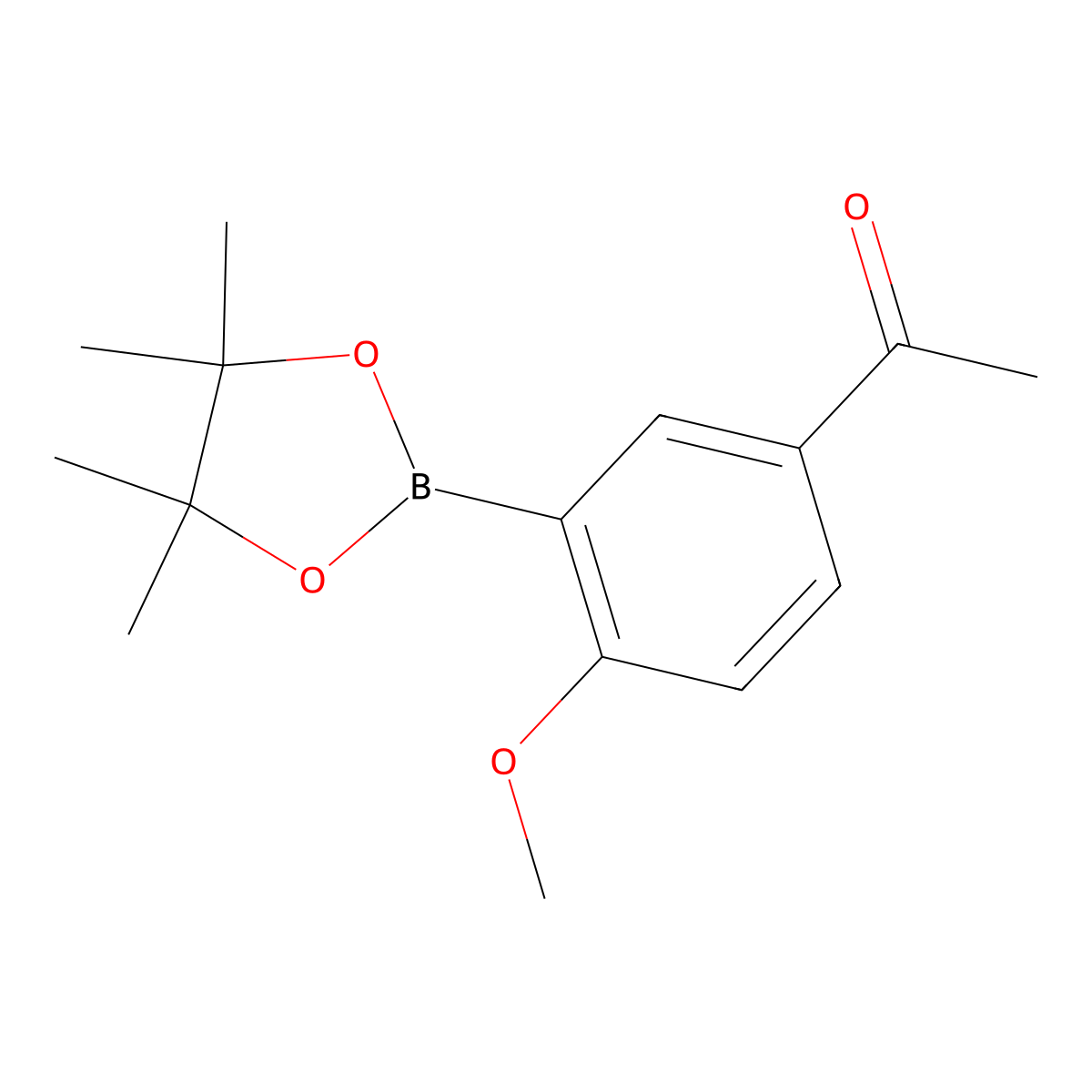 1-(4-Methoxy-3-(4,4,5,5-tetramethyl-1,3,2-dioxaborolan-2-yl)phenyl)ethan-1-one molecular structure, CAS 1688672-91-4