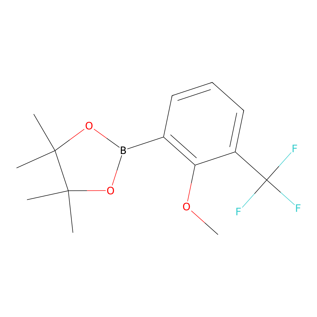 2-(2-Methoxy-3-(trifluoromethyl)phenyl)-4,4,5,5-tetramethyl-1,3,2-dioxaborolane molecular structure, CAS 1688694-21-4