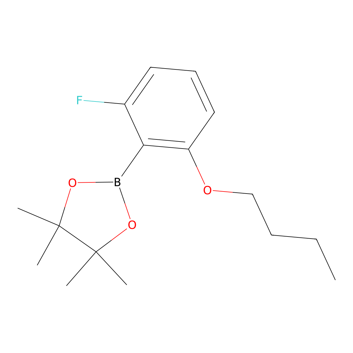 2-(2-Butoxy-6-fluorophenyl)-4,4,5,5-tetramethyl-1,3,2-dioxaborolane molecular structure, CAS 1688696-93-6