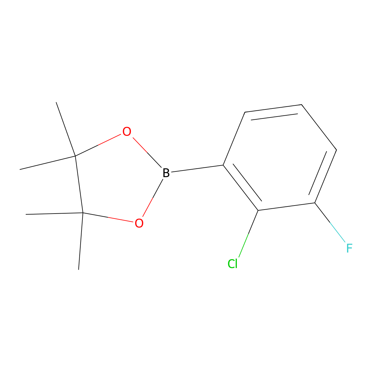 2-(2-Chloro-3-fluorophenyl)-4,4,5,5-tetramethyl-1,3,2-dioxaborolane molecular structure, CAS 1688698-58-9