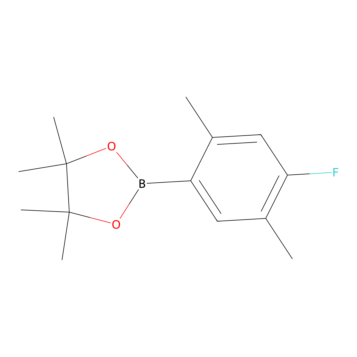 2-(4-Fluoro-2,5-dimethylphenyl)-4,4,5,5-tetramethyl-1,3,2-dioxaborolane molecular structure, CAS 1688698-68-1