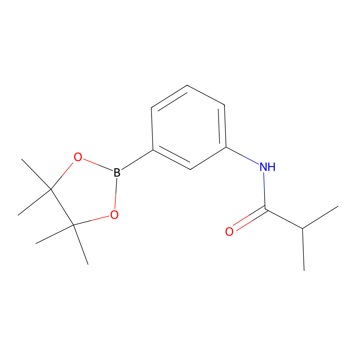 2-methyl-N-[3-(tetramethyl-1,3,2-dioxaborolan-2-yl)phenyl]propanamide molecular structure, CAS 1688701-62-3