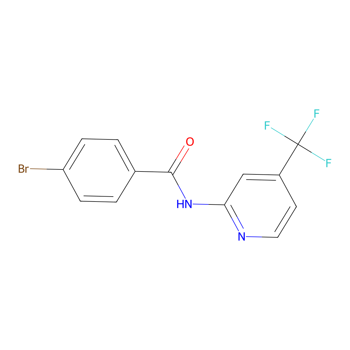 4-bromo-N-(4-(trifluoromethyl)pyridin-2-yl)benzamide molecular structure, CAS 1688705-20-5