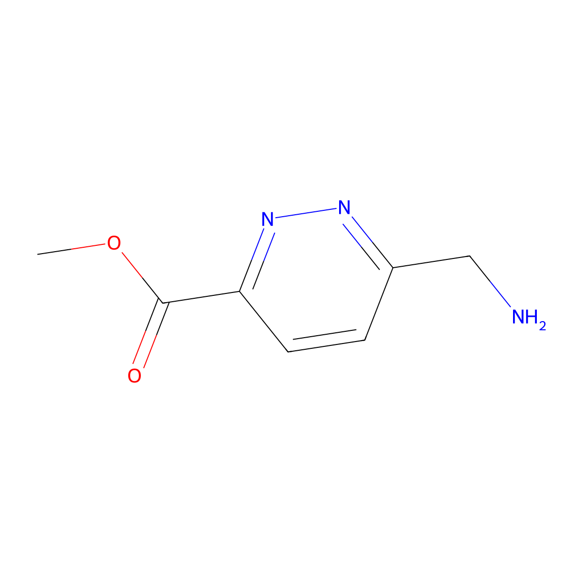 Methyl 6-(aminomethyl)pyridazine-3-carboxylate molecular structure, CAS 1688731-76-1
