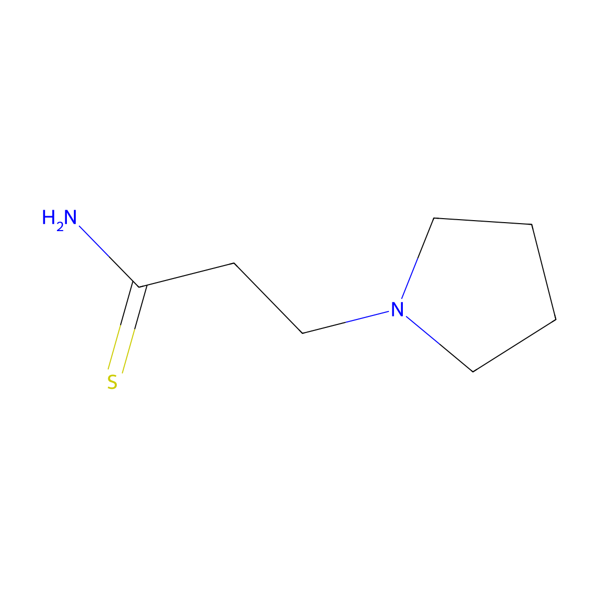 3-(Pyrrolidin-1-yl)propanethioamide molecular structure, CAS 16888-41-8