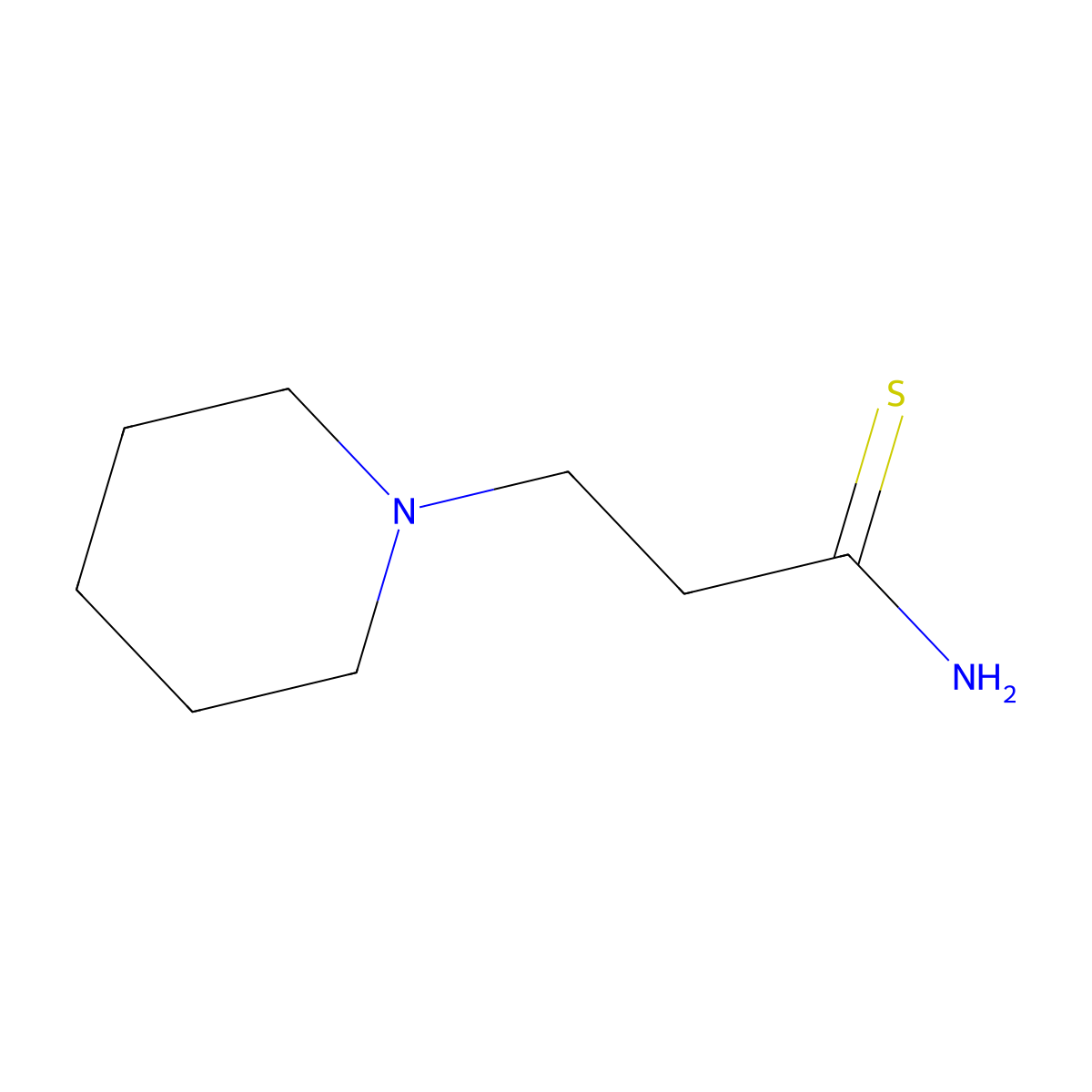 3-(Piperidin-1-yl)propanethioamide molecular structure, CAS 16888-42-9