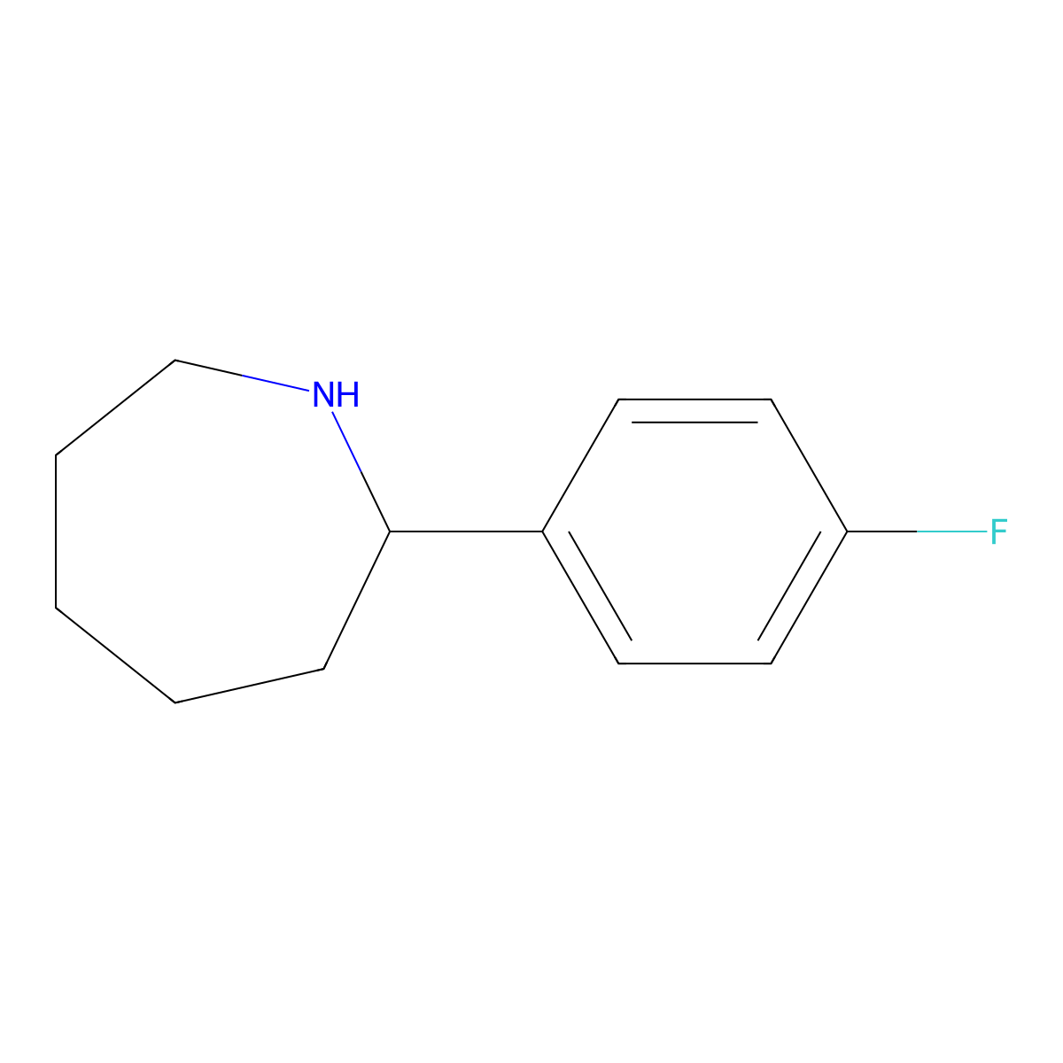 2-(4-Fluorophenyl)azepane molecular structure, CAS 168890-44-6