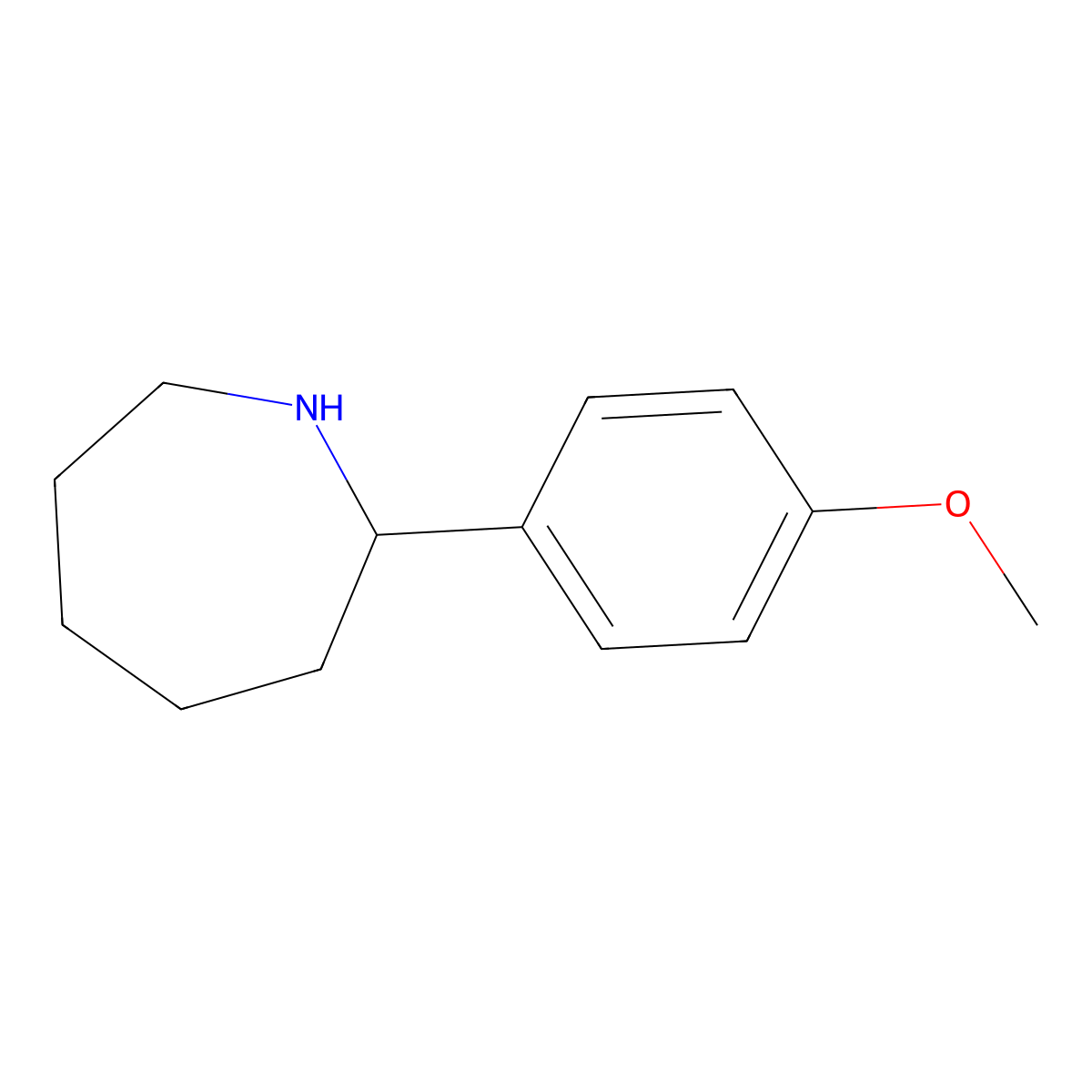 2-(4-Methoxyphenyl)azepane molecular structure, CAS 168890-46-8