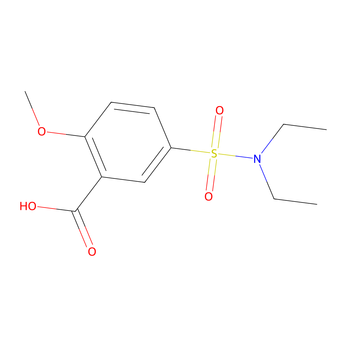 5-(Diethylsulfamoyl)-2-methoxybenzoic acid molecular structure, CAS 168890-57-1