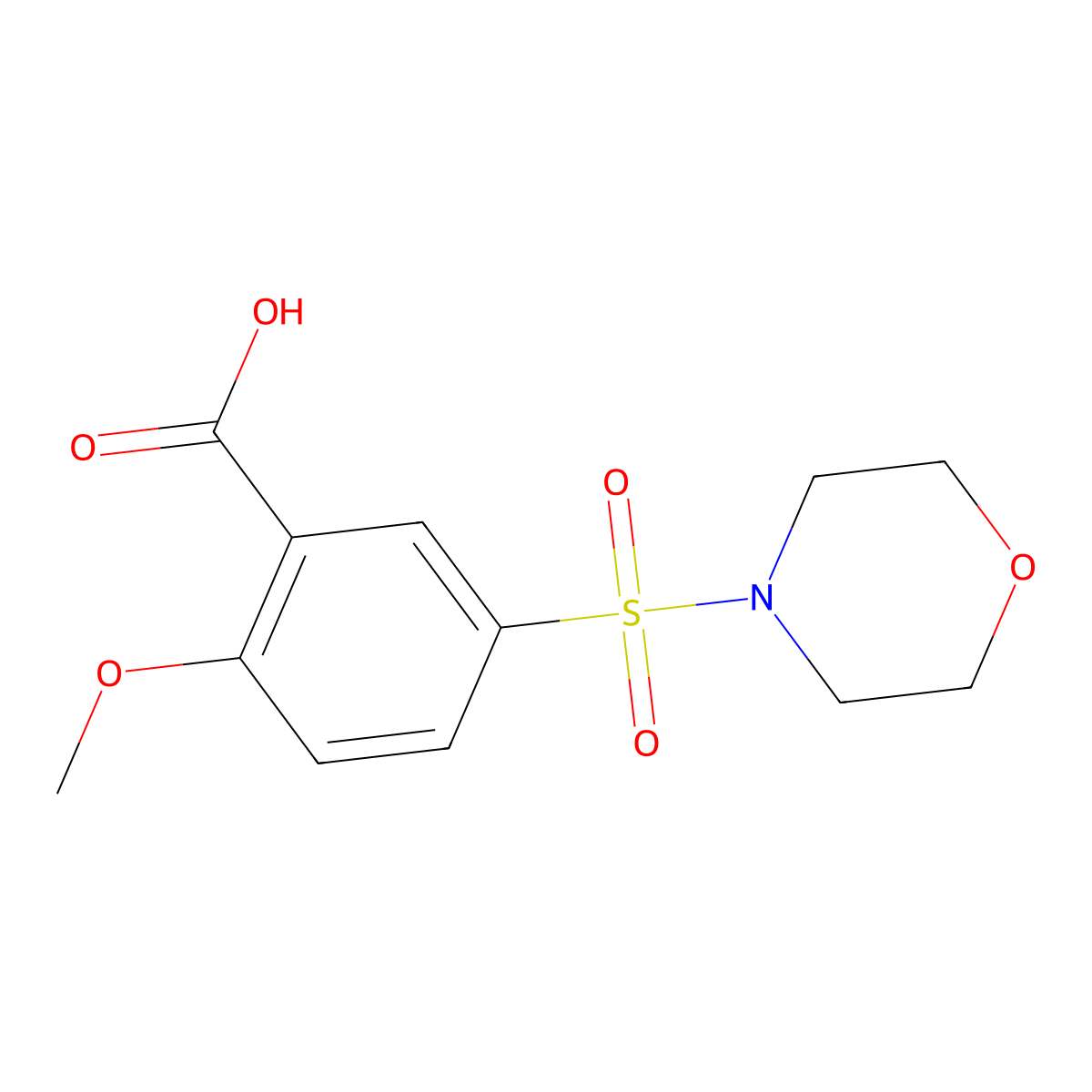 2-Methoxy-5-(4-morpholinylsulfonyl)benzoic acid molecular structure, CAS 168890-59-3