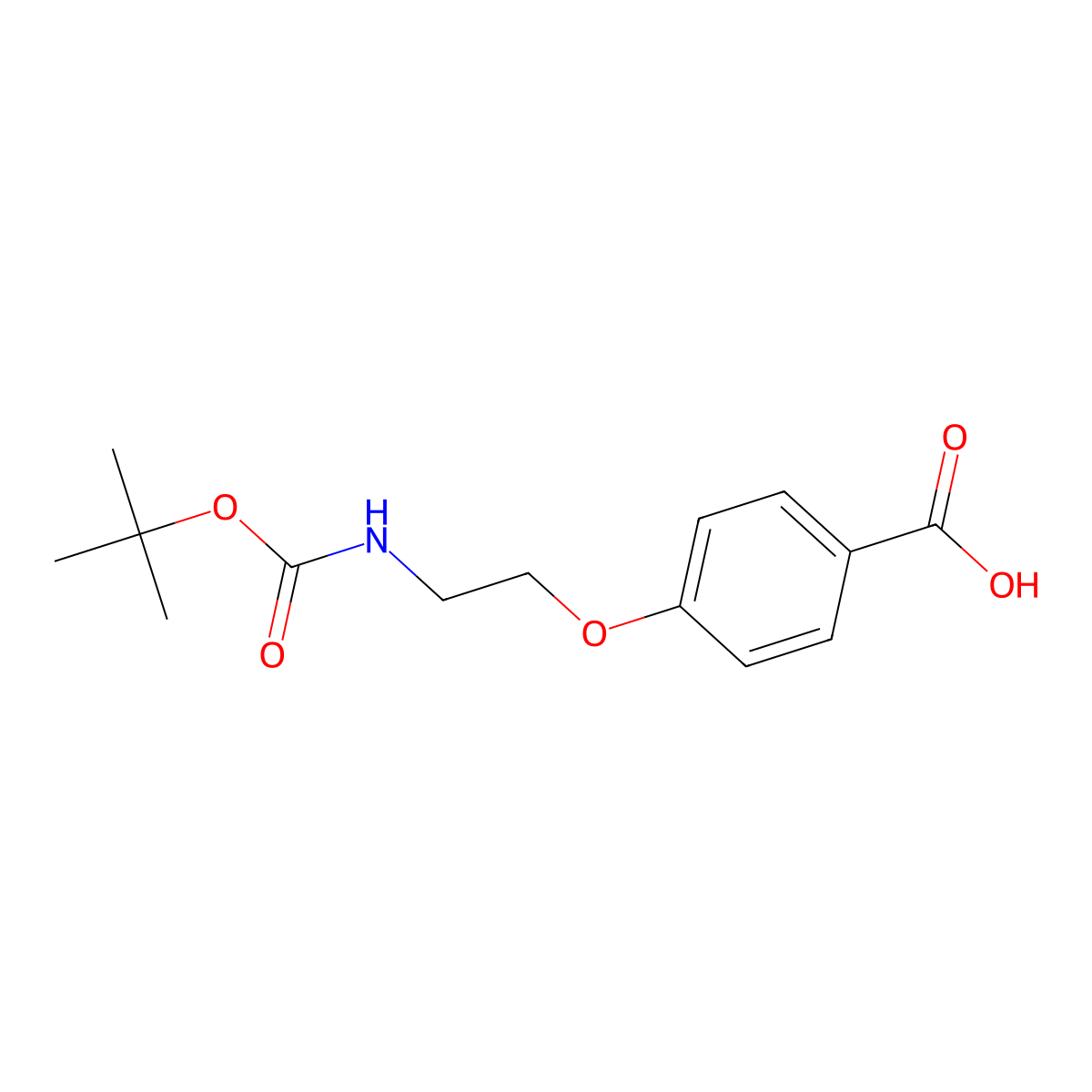 4-(2-((tert-Butoxycarbonyl)amino)ethoxy)benzoic acid molecular structure, CAS 168892-66-8