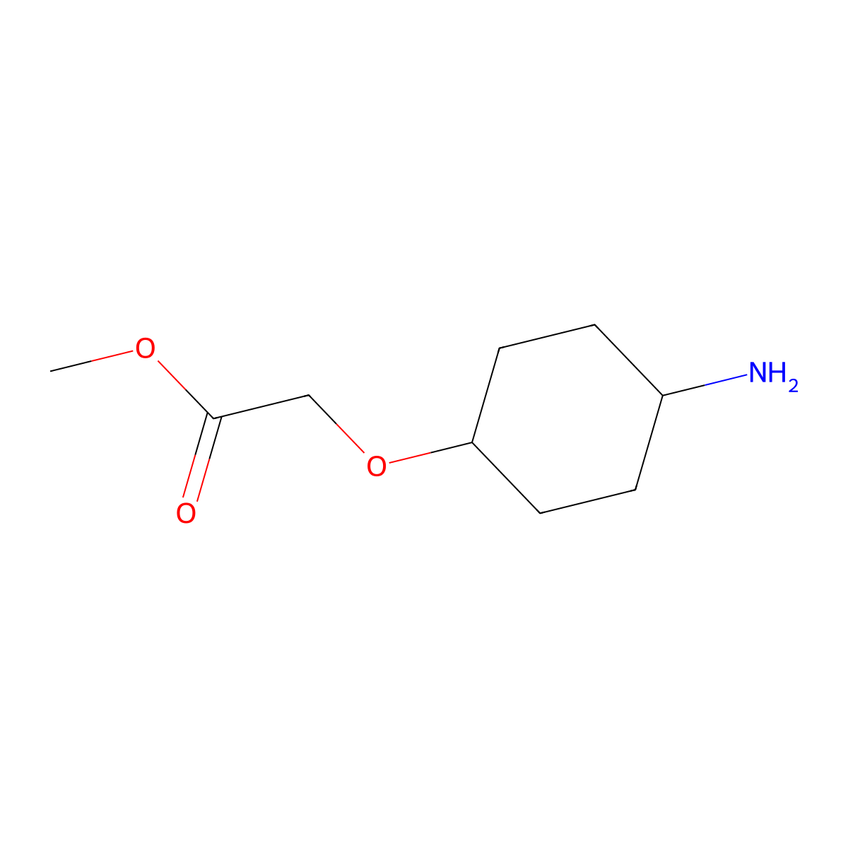 Methyl 2-{[(1r,4r)-4-aminocyclohexyl]oxy}acetate molecular structure, CAS 168893-01-4