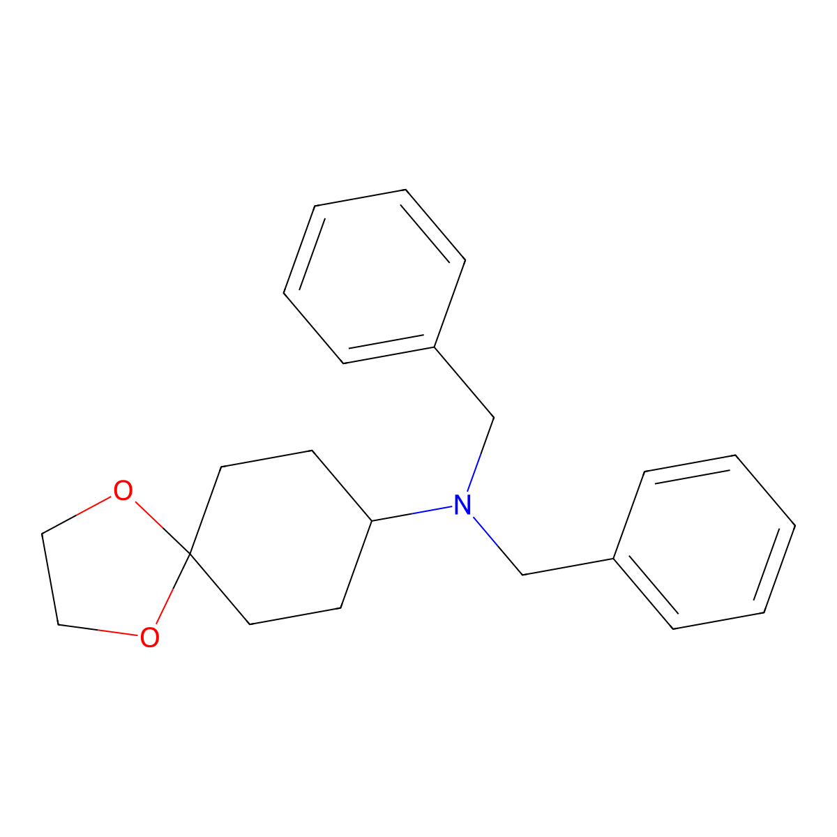 N,N-Dibenzyl-1,4-dioxaspiro[4.5]decan-8-amine molecular structure, CAS 168893-04-7