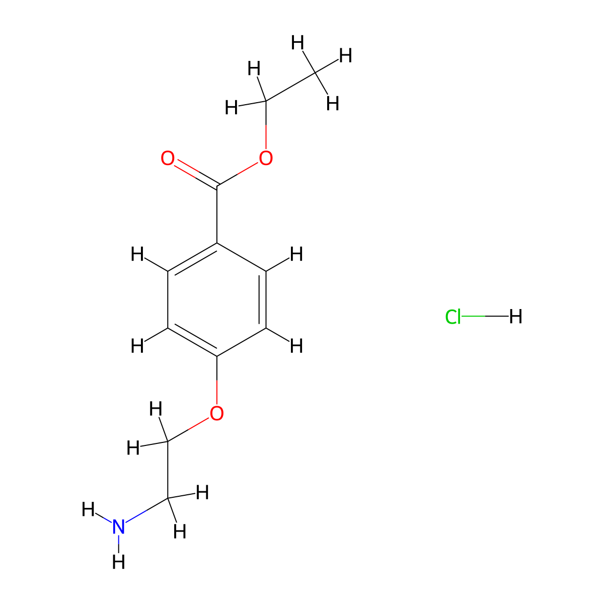 Ethyl 4-(2-aminoethoxy)benzoate hydrochloride molecular structure, CAS 168893-16-1