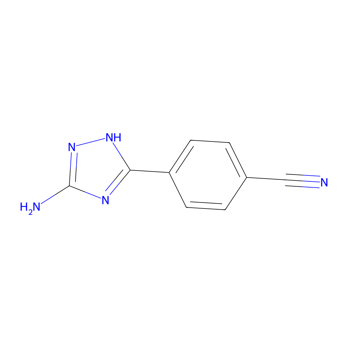 4-(5-amino-4H-1,2,4-triazol-3-yl)benzonitrile molecular structure, CAS 168893-26-3
