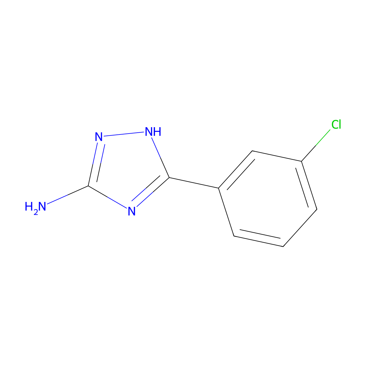 5-(3-chlorophenyl)-4H-1,2,4-triazol-3-amine molecular structure, CAS 168893-31-0