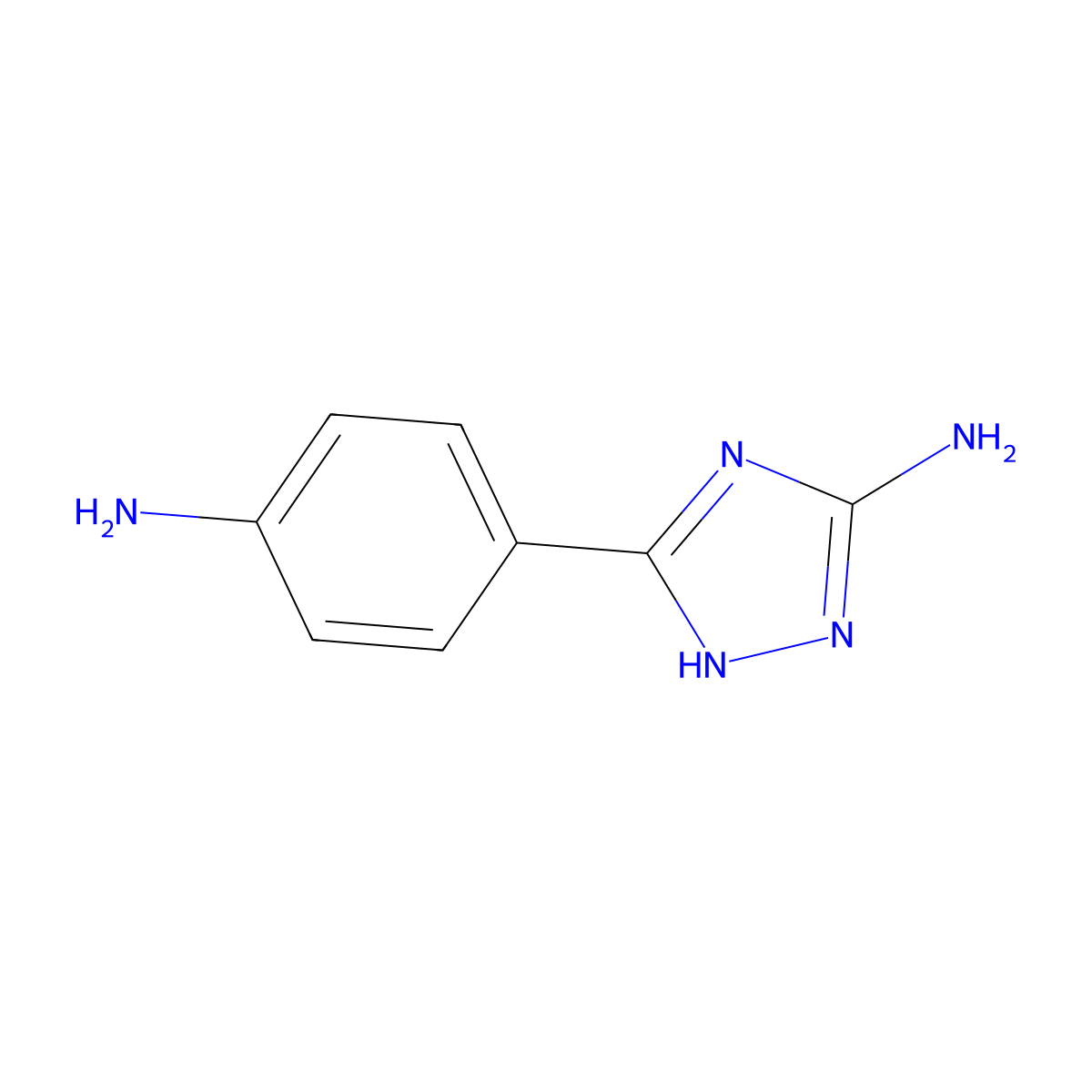 1H-1,2,4-Triazol-5-amine, 3-(4-aminophenyl)- molecular structure, CAS 168893-40-1
