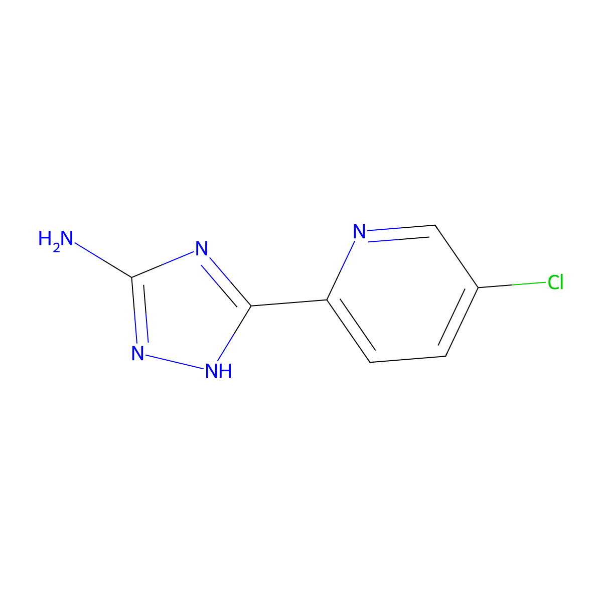 5-(5-chloro-2-pyridinyl)-1H-1,2,4-triazol-3-amine molecular structure, CAS 168893-69-4
