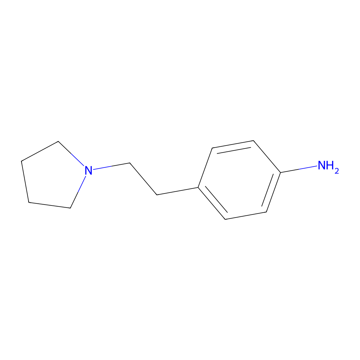 4-(2-(Pyrrolidin-1-yl)ethyl)aniline molecular structure, CAS 168897-20-9