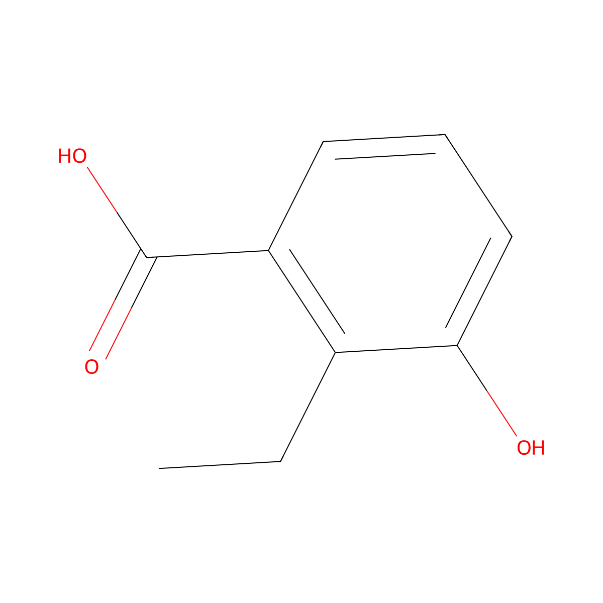 2-Ethyl-3-hydroxybenzoic acid molecular structure, CAS 168899-32-9