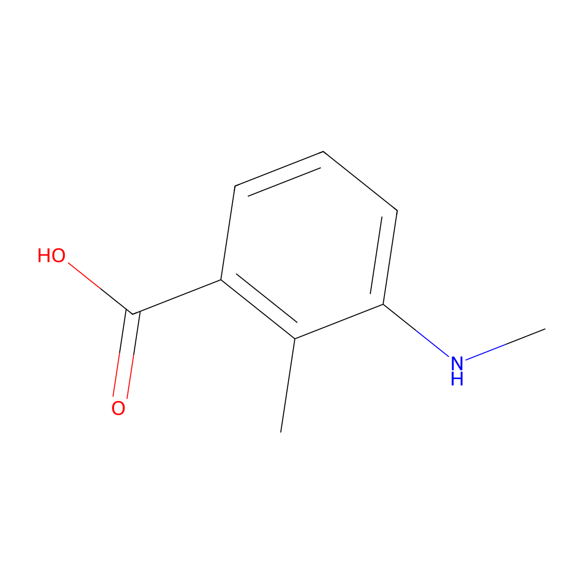 2-Methyl-3-(methylamino)benzoic acid molecular structure, CAS 168899-43-2