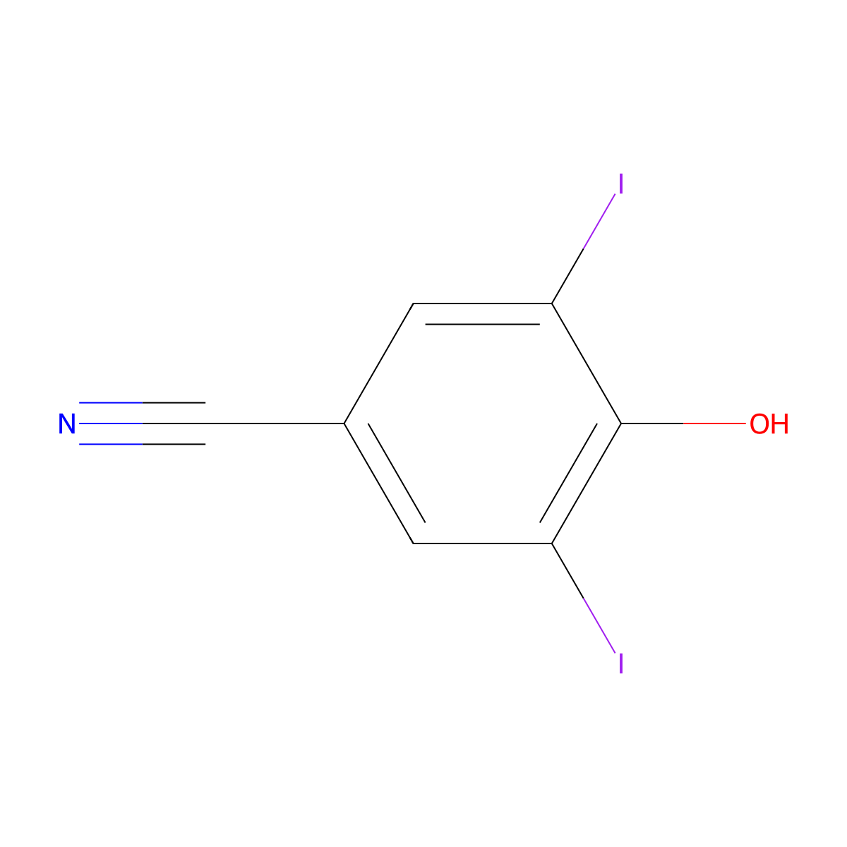 Ioxynil molecular structure, CAS 1689-83-4