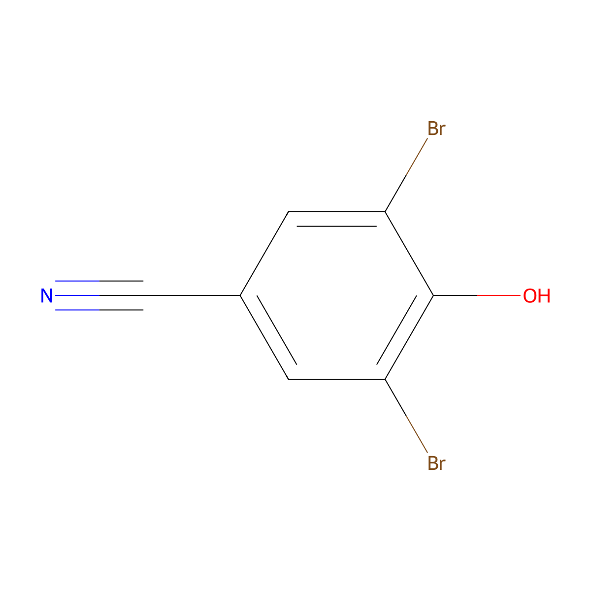 Bromoxynil molecular structure, CAS 1689-84-5