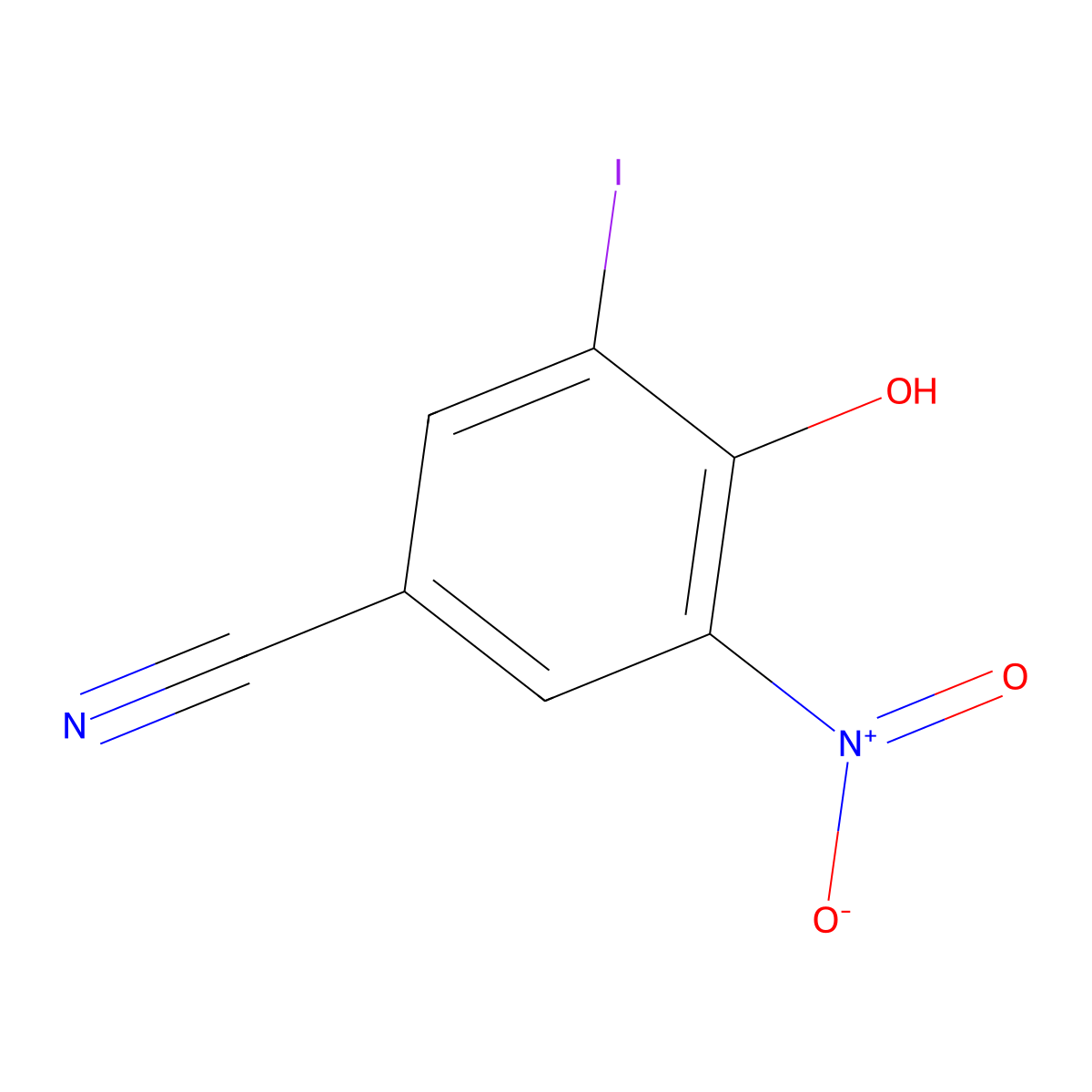 Nitroxynil molecular structure, CAS 1689-89-0