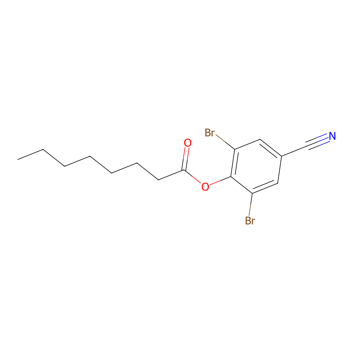 Bromoxynil octanoate molecular structure, CAS 1689-99-2