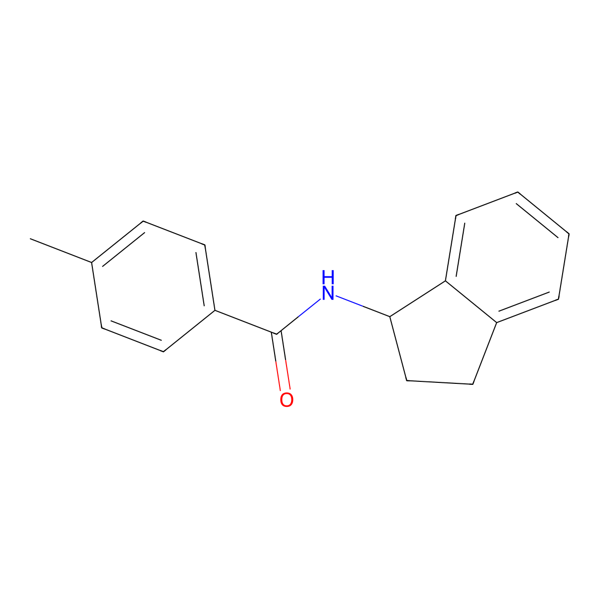N-(2,3-dihydro-1H-inden-1-yl)-4-methylbenzamide molecular structure, CAS 168902-60-1