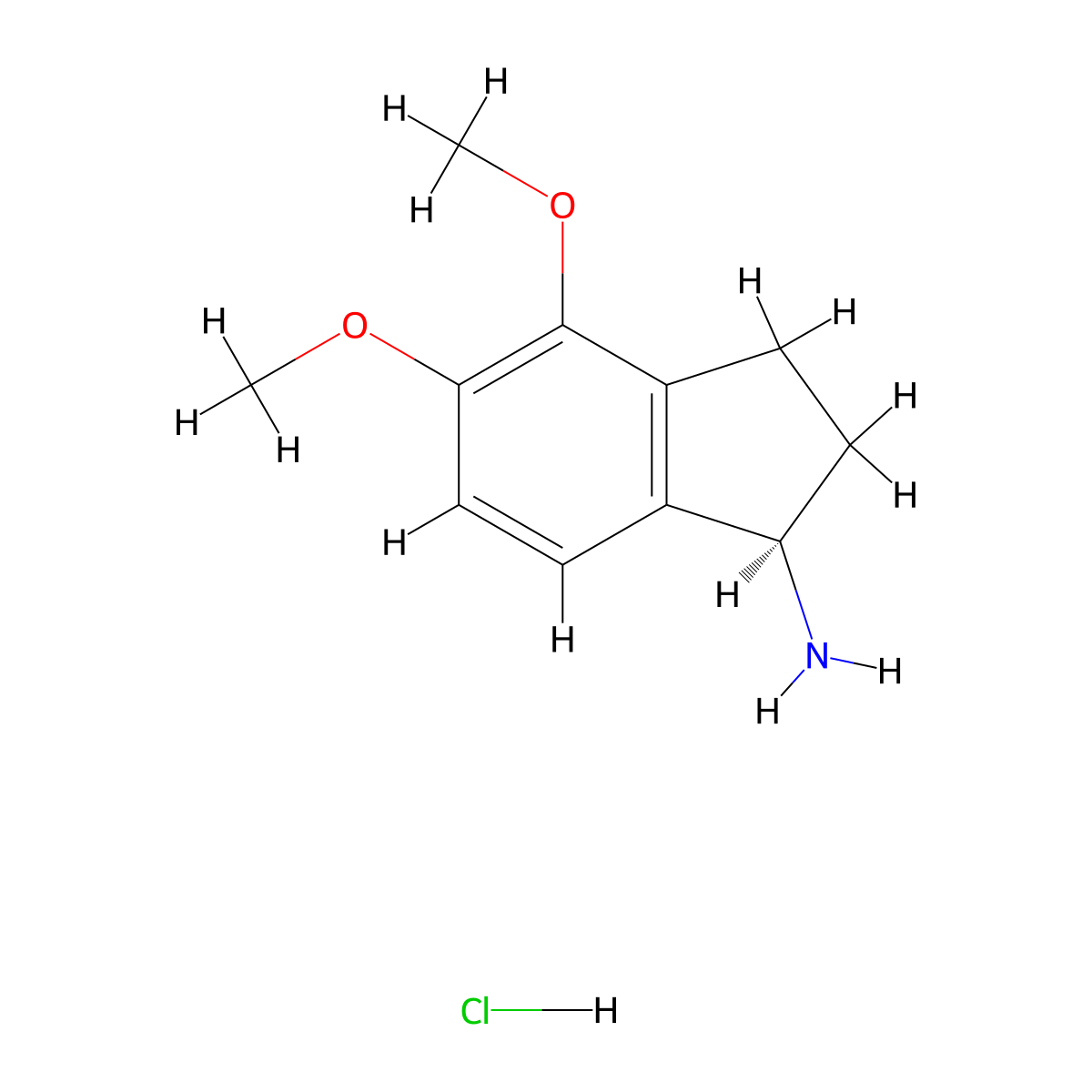 (r)-4,5-Dimethoxy-2,3-dihydro-1h-inden-1-amine hydrochloride molecular structure, CAS 168902-73-6