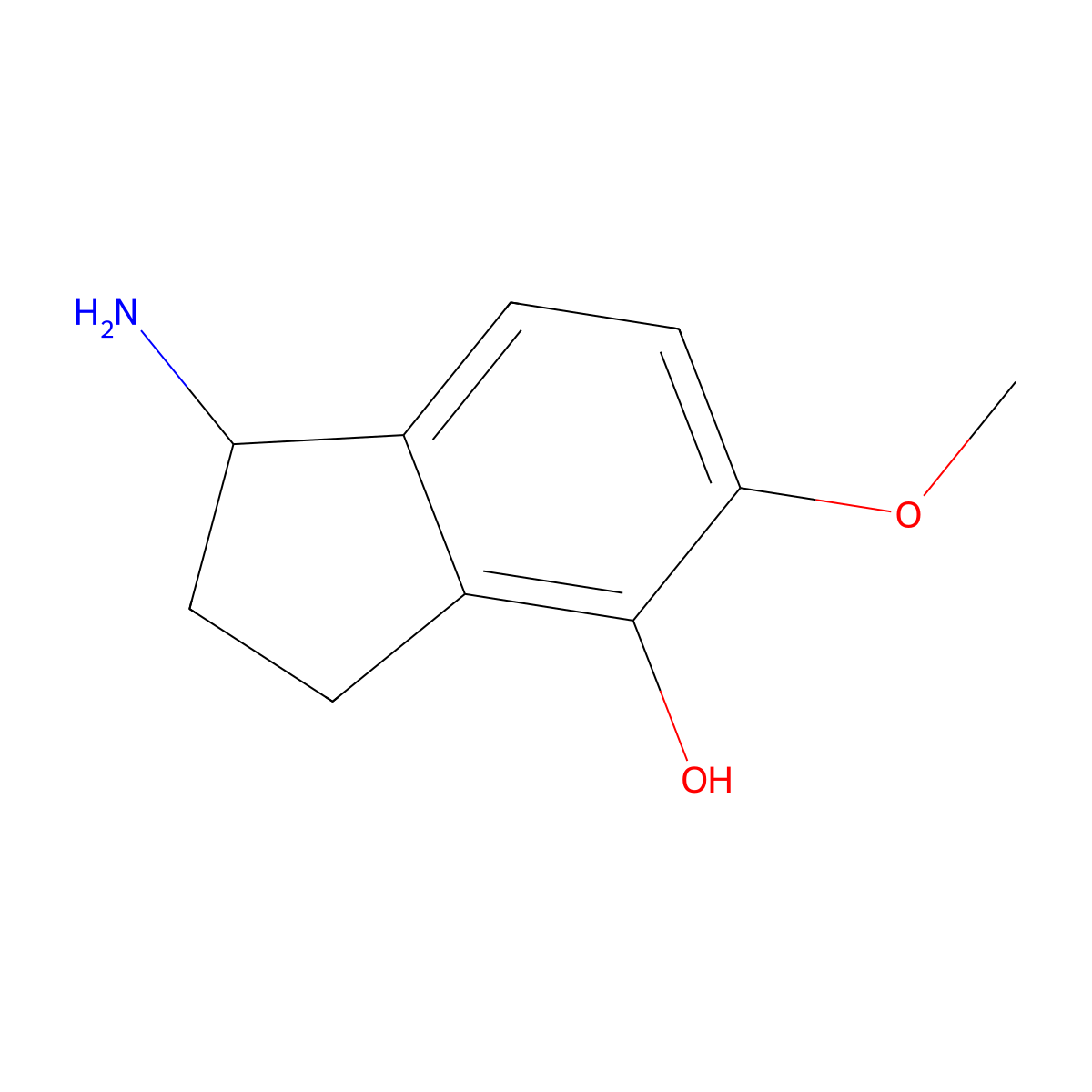 1-amino-5-methoxy-2,3-dihydro-1H-inden-4-ol molecular structure, CAS 168902-83-8