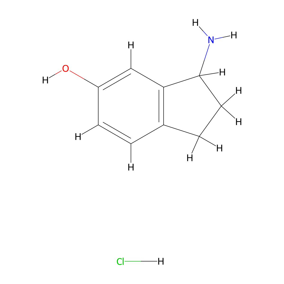 3-Amino-2,3-dihydro-1h-inden-5-ol hydrochloride molecular structure, CAS 168903-13-7