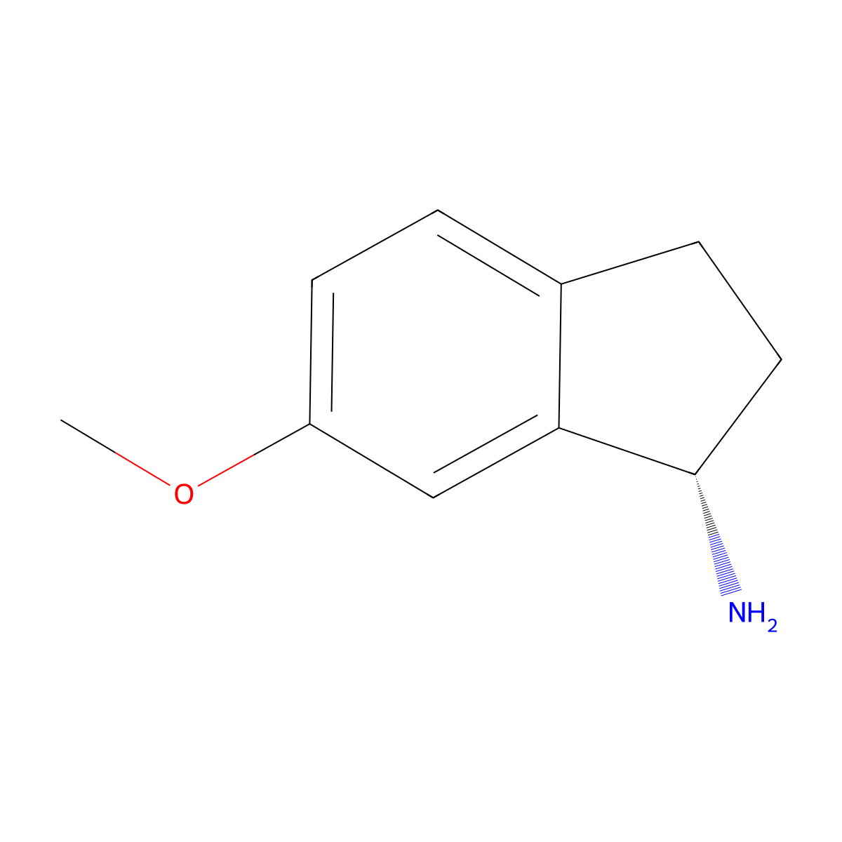 (S)-6-Methoxy-2,3-dihydro-1H-inden-1-amine molecular structure, CAS 168903-23-9