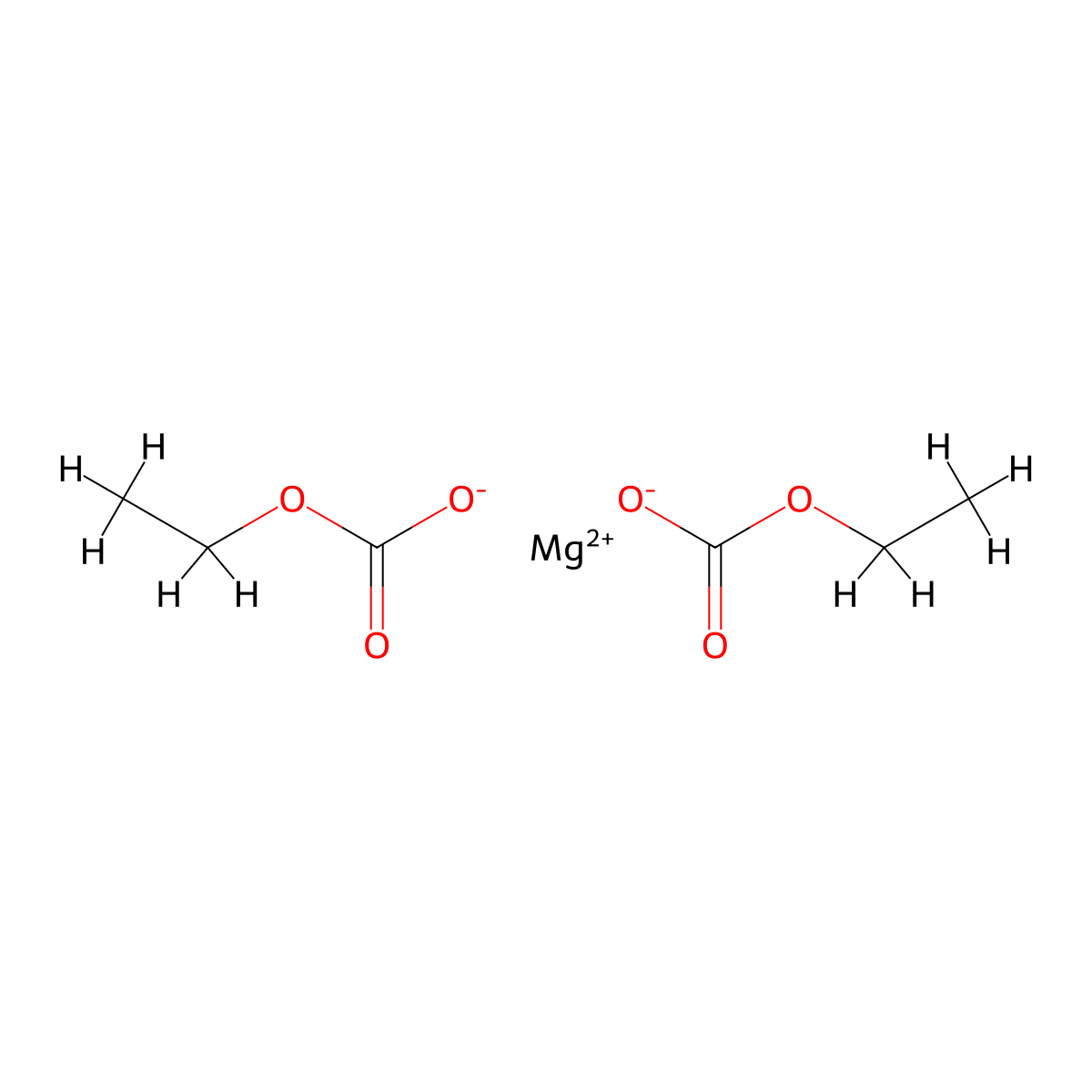 Carbonic acid, monoethyl ester, magnesium salt (2:1) molecular structure, CAS 16891-37-5