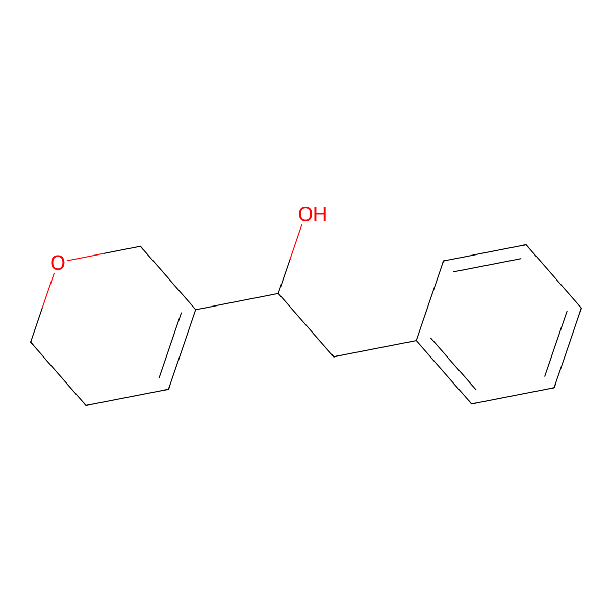 5,6-Dihydro-alpha-(phenylmethyl)-2H-pyran-3-methanol molecular structure, CAS 16891-80-8
