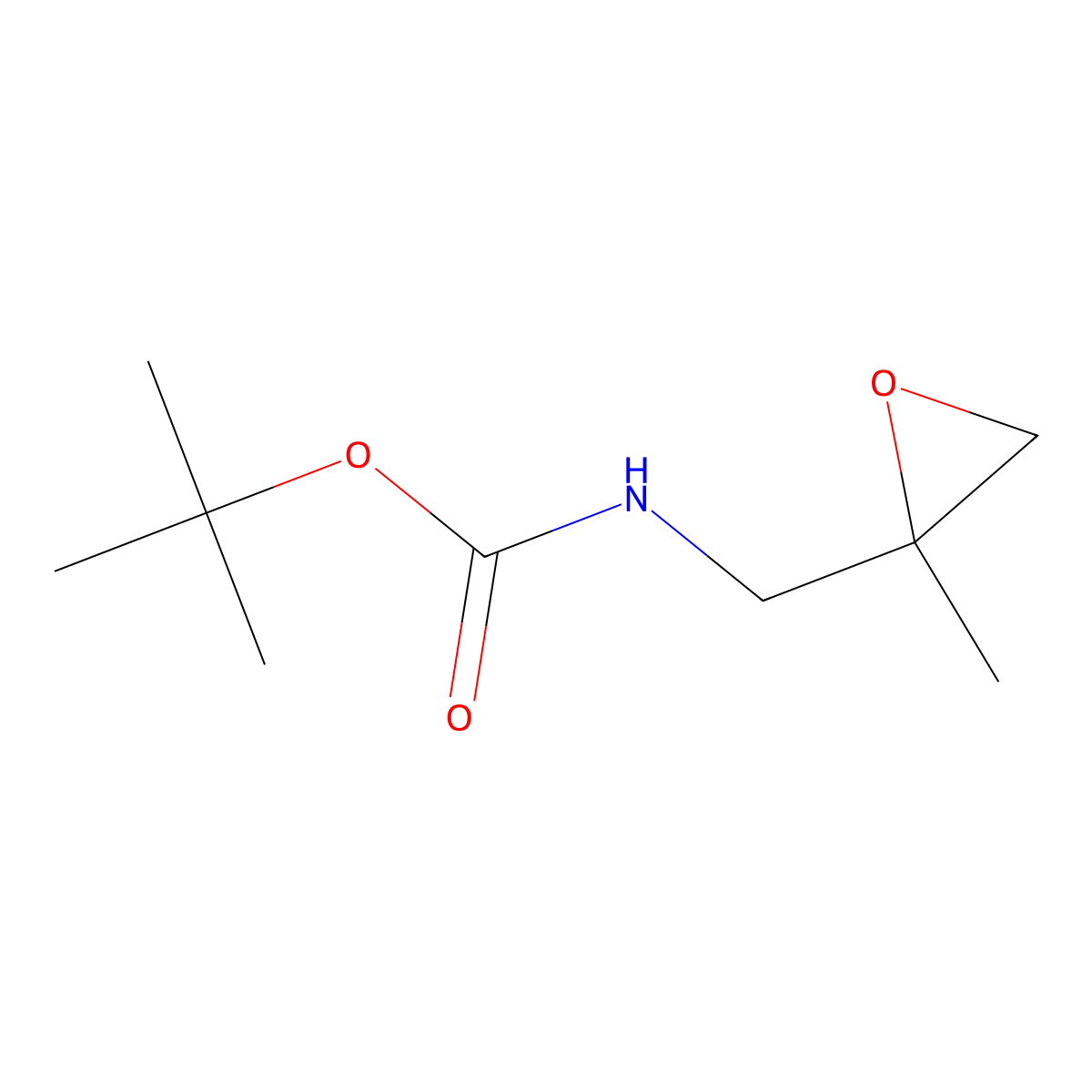 tert-butyl N-((2-methyloxiran-2-yl)methyl)carbamate molecular structure, CAS 168910-03-0