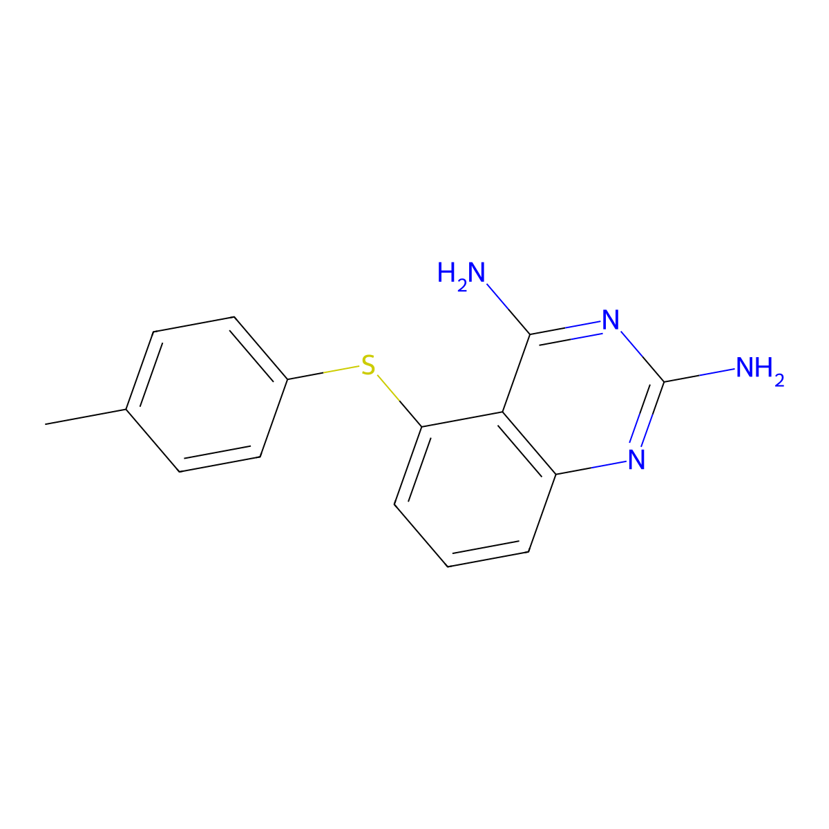 5-(4-Methylphenyl)sulfanylquinazoline-2,4-diamine molecular structure, CAS 168910-32-5
