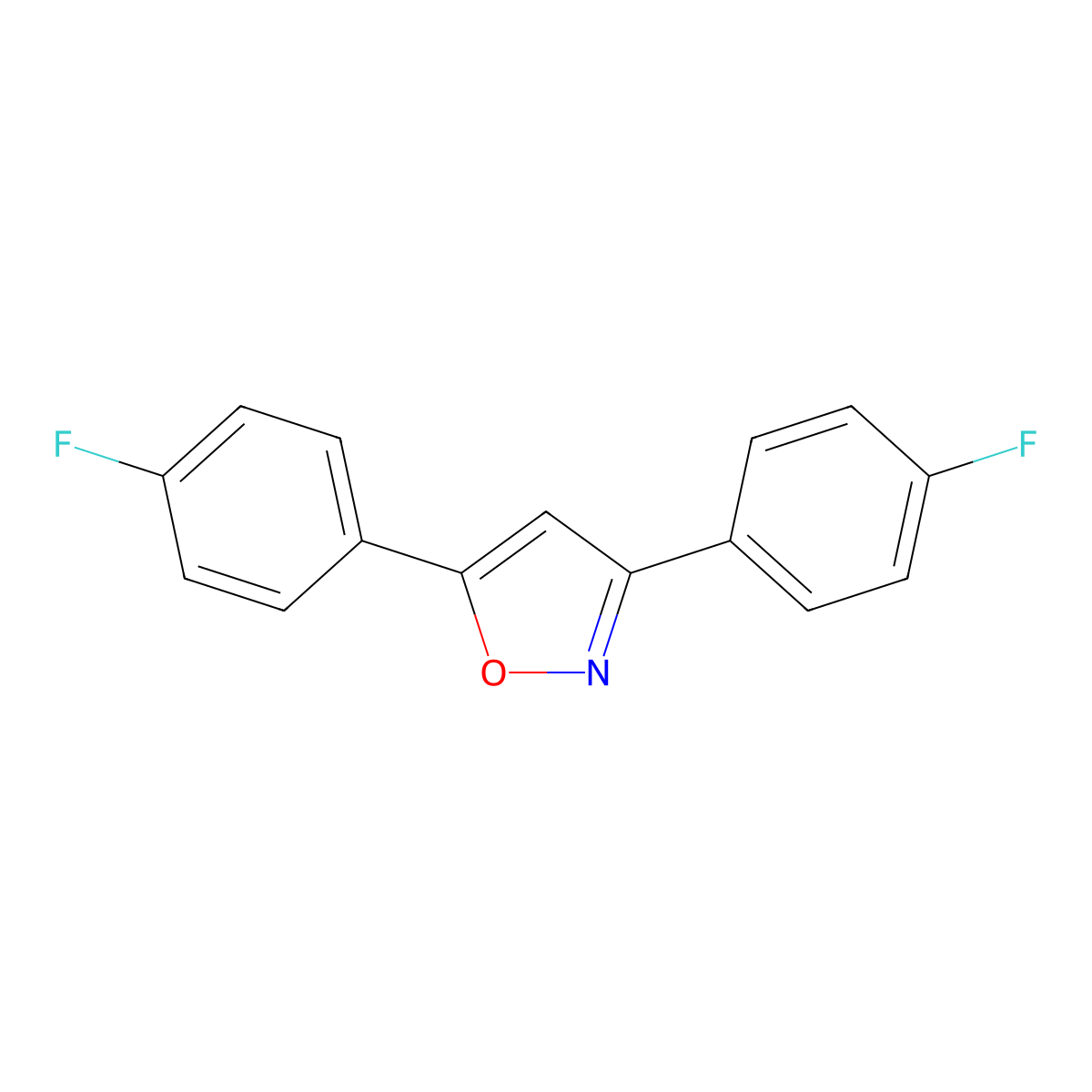 3,5-Bis(4-fluorophenyl)isoxazole molecular structure, CAS 168915-01-3