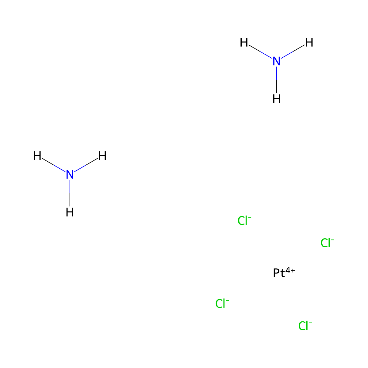 diamminetetrachloroplatinum(II) molecular structure, CAS 16893-05-3