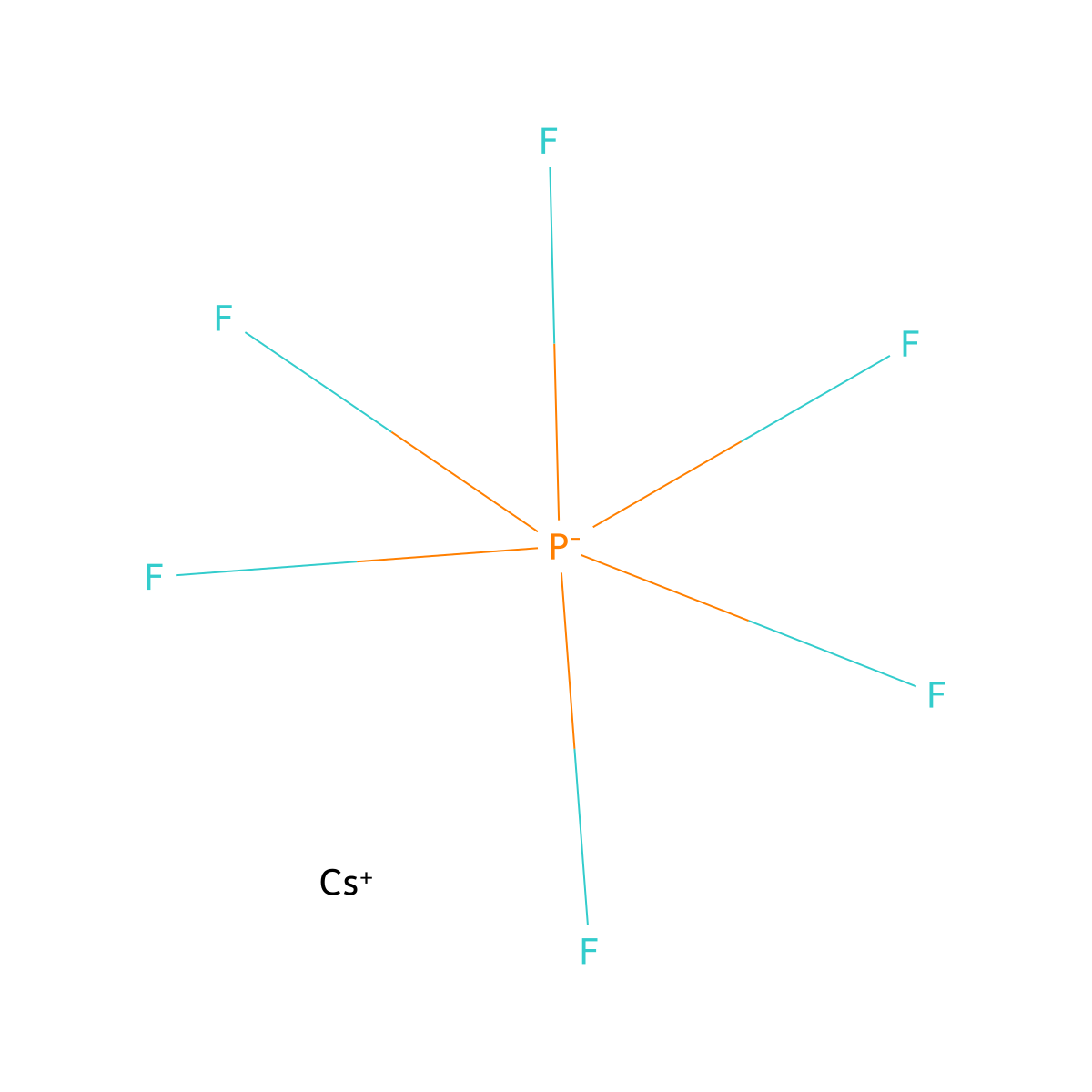 Caesium hexafluorophosphate molecular structure, CAS 16893-41-7