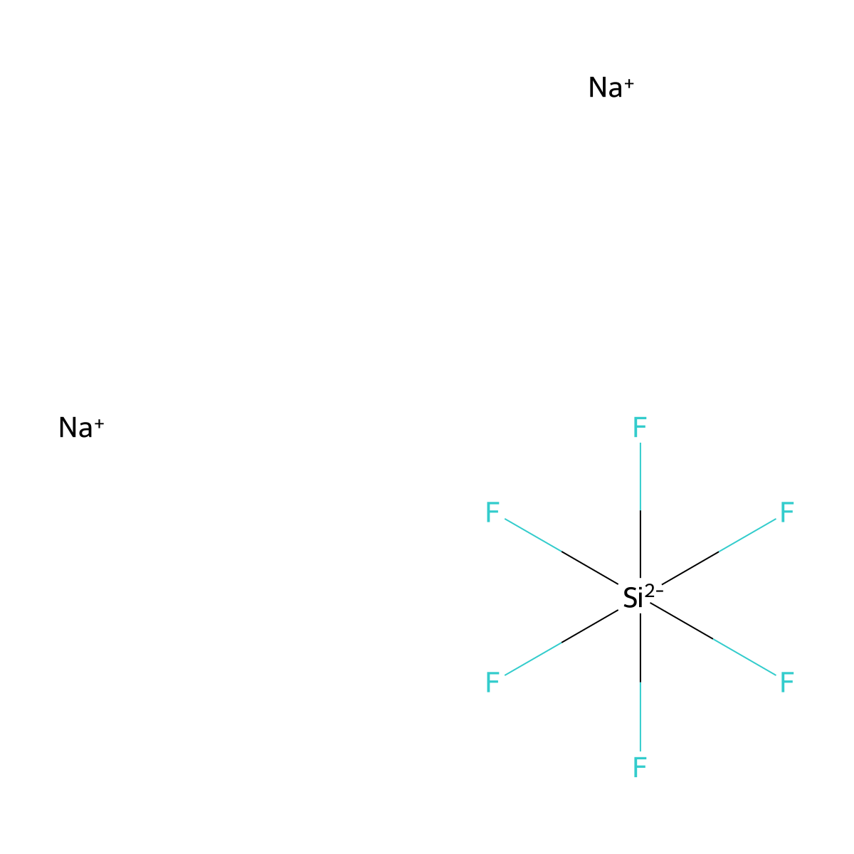 Sodium hexafluorosilicate molecular structure, CAS 16893-85-9
