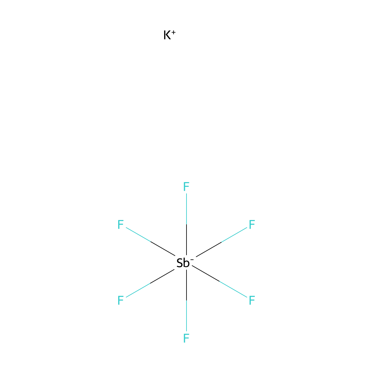 Potassium hexafluoroantimonate molecular structure, CAS 16893-92-8