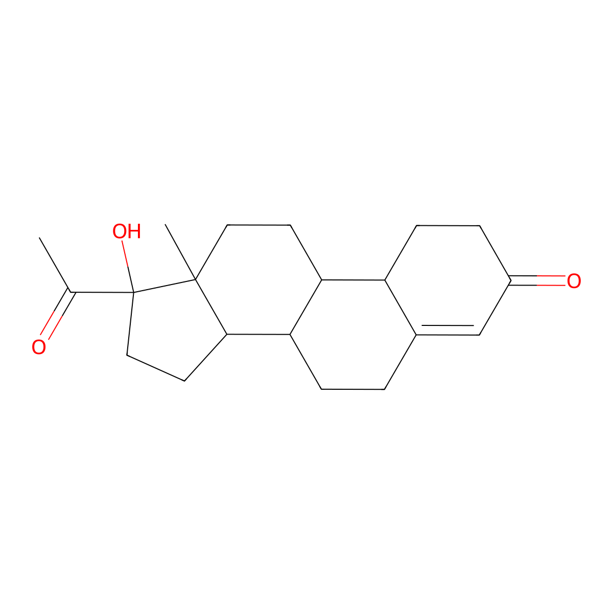 17a-Hydroxy-19-norpregn-4-ene-3,20-dione molecular structure, CAS 16895-64-0
