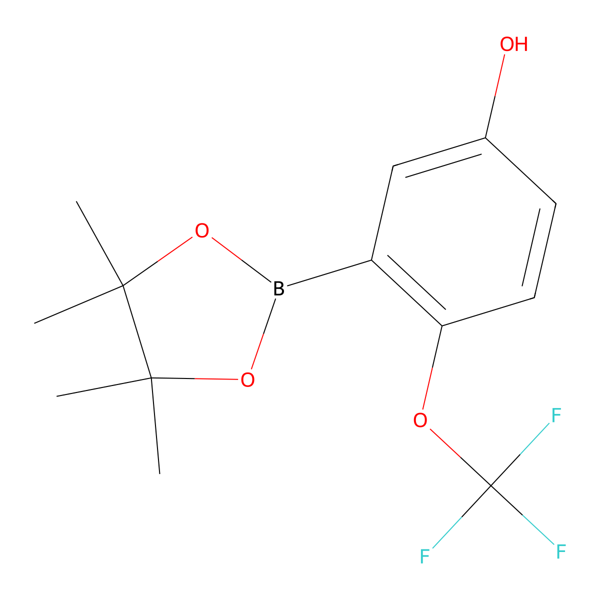 3-(4,4,5,5-Tetramethyl-1,3,2-dioxaborolan-2-yl)-4-(trifluoromethoxy)phenol molecular structure, CAS 1689502-03-1