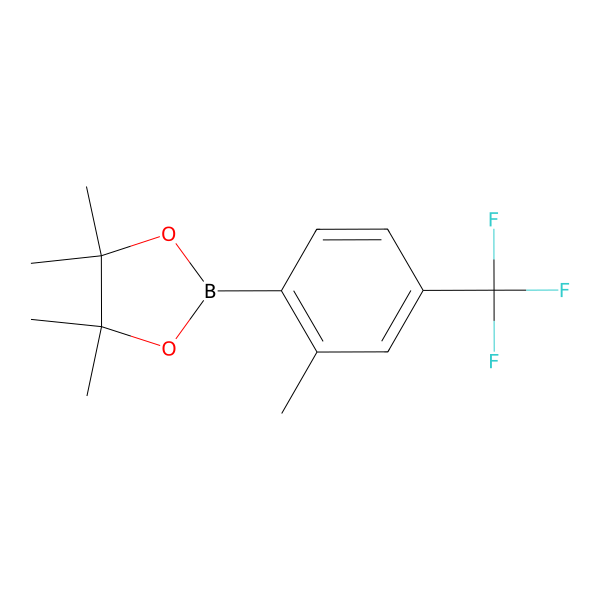 2-Methyl-4-(trifluoromethyl)phenylboronic acid pinacol ester molecular structure, CAS 1689509-92-9