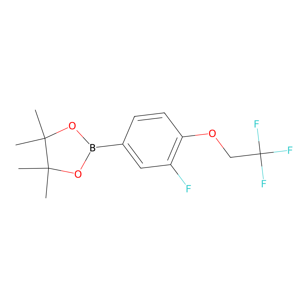 2-(3-Fluoro-4-(2,2,2-trifluoroethoxy)phenyl)-4,4,5,5-tetramethyl-1,3,2-dioxaborolane molecular structure, CAS 1689510-38-0